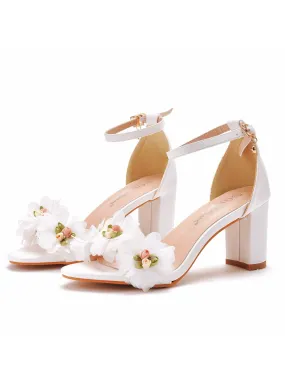 7cm Shallow Flower High-heeled Sandals