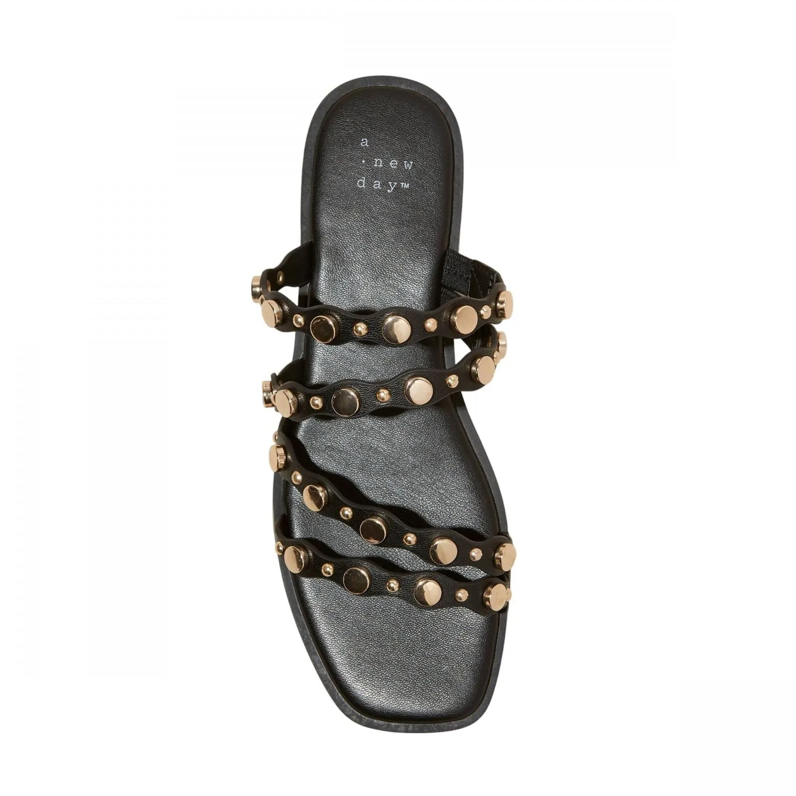 A New Day Womens Sharon Stud Slide Sandals 89998585 Black 8.5M