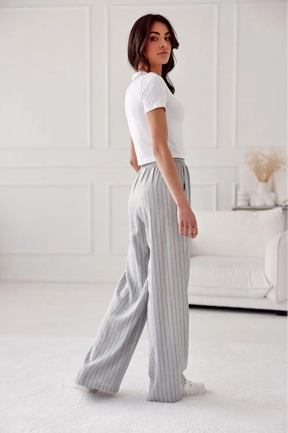 Airy Poppy Wide-Leg Trousers by Roco Fashion