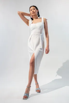 Angelic Tie Straps Midi Dress