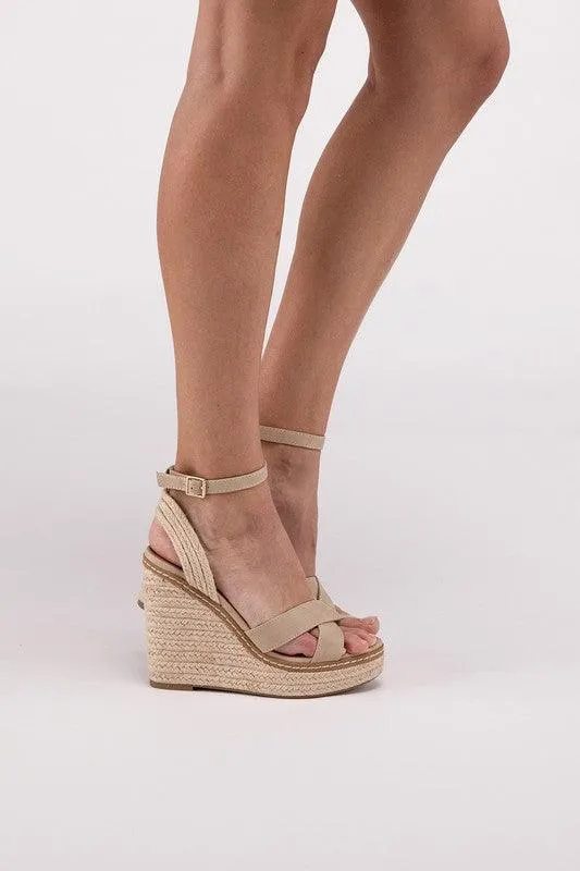 Ankle Strap Espadrille Platform Wedge Sandals