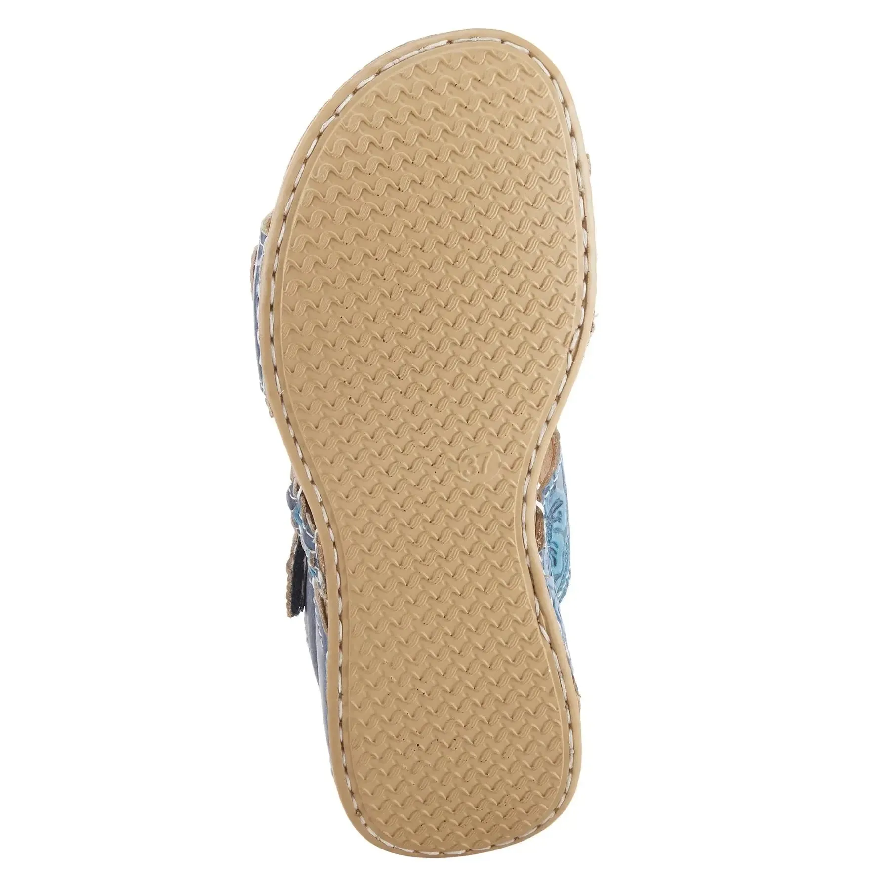 ASTRA SLIDE SANDALS L'ARTISTE - BLUE LEATHER