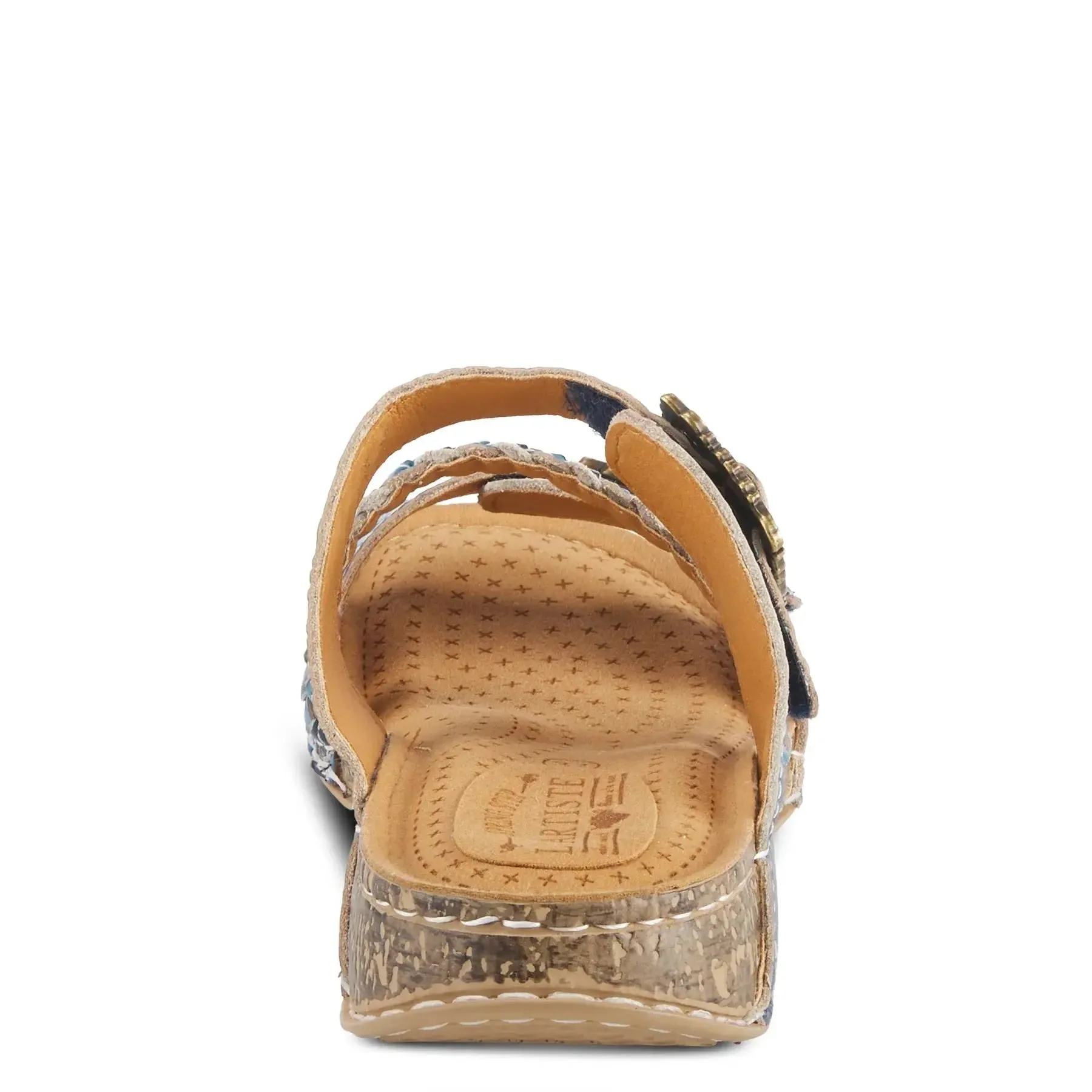 ASTRA SLIDE SANDALS L'ARTISTE - BLUE LEATHER