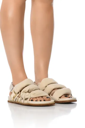 AZALEA WANG CAPTIVATING PUFFY FLAT SANDAL IN BONE