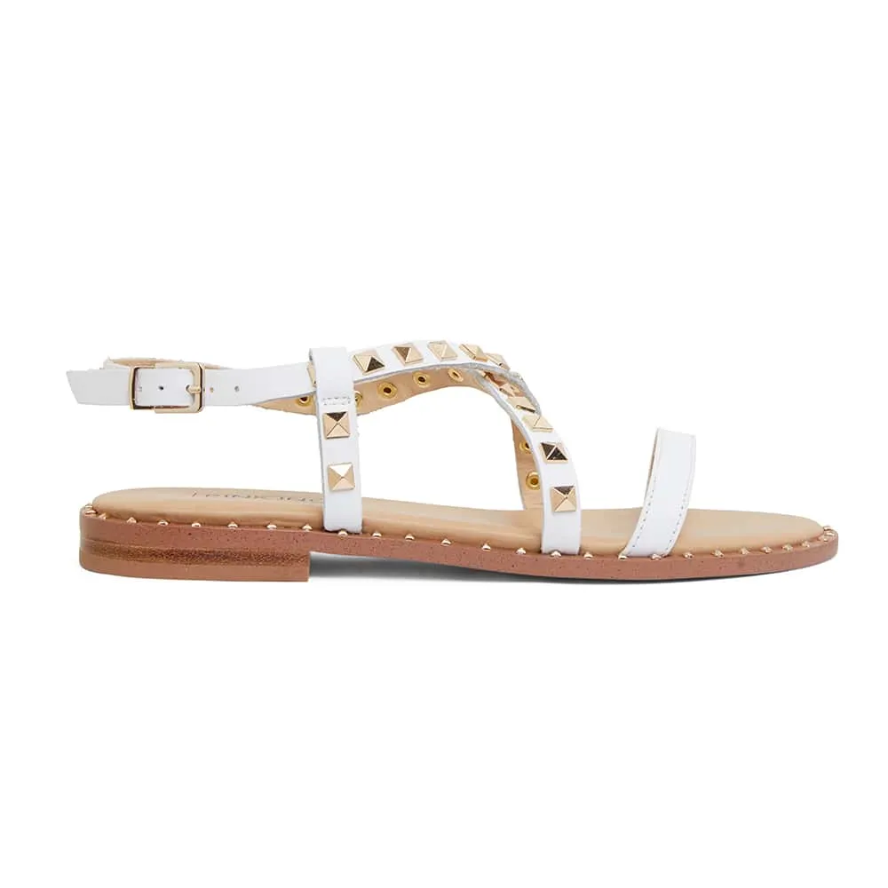 Berry Sandal in White  Leather