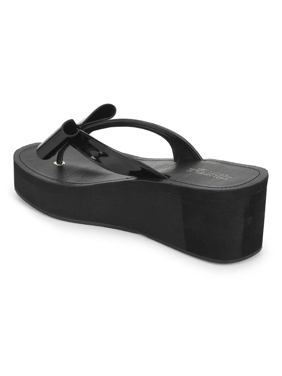 Black Patent Slip-On Wedges (TC-MSI-477-BLK)