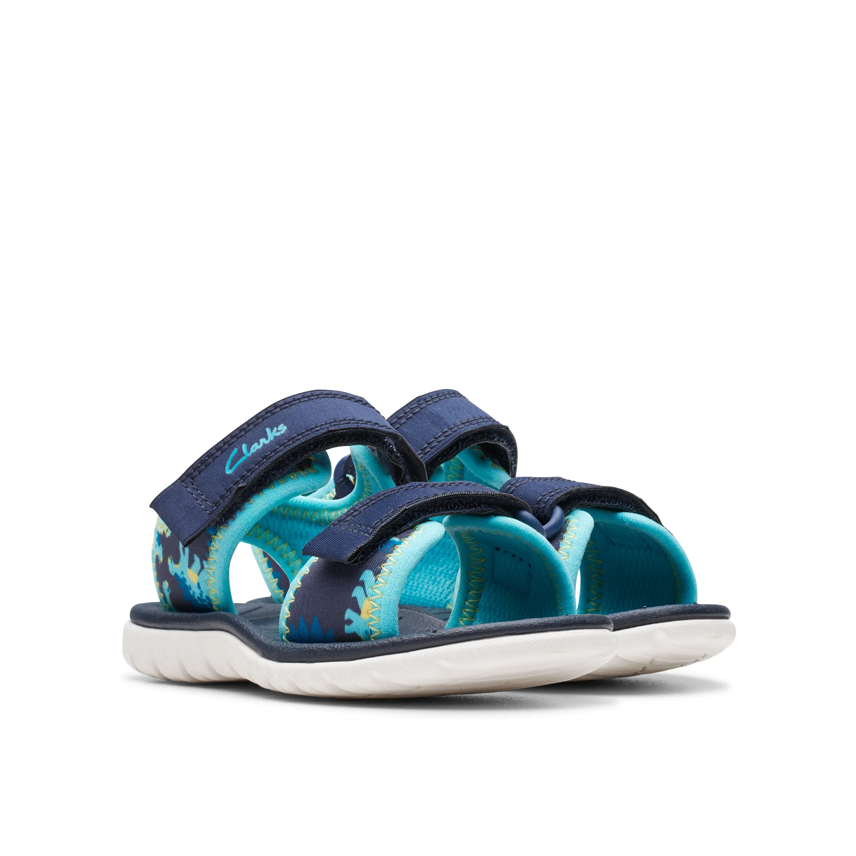 Clarks Surfing Tide T Boys Navy Dinosaur Water Friendly Sandal