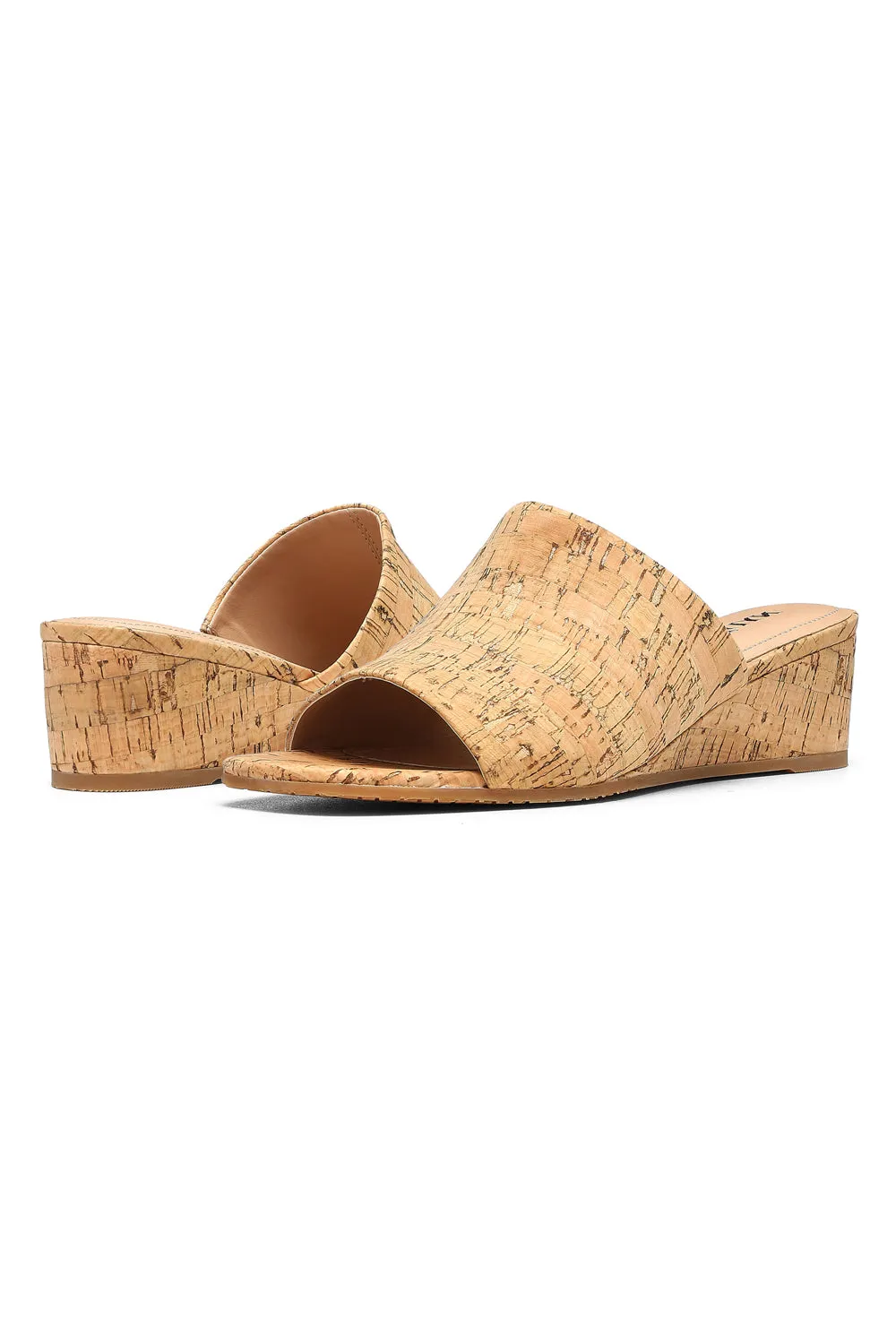 Claudine Wedge Mule Sandals - Natural