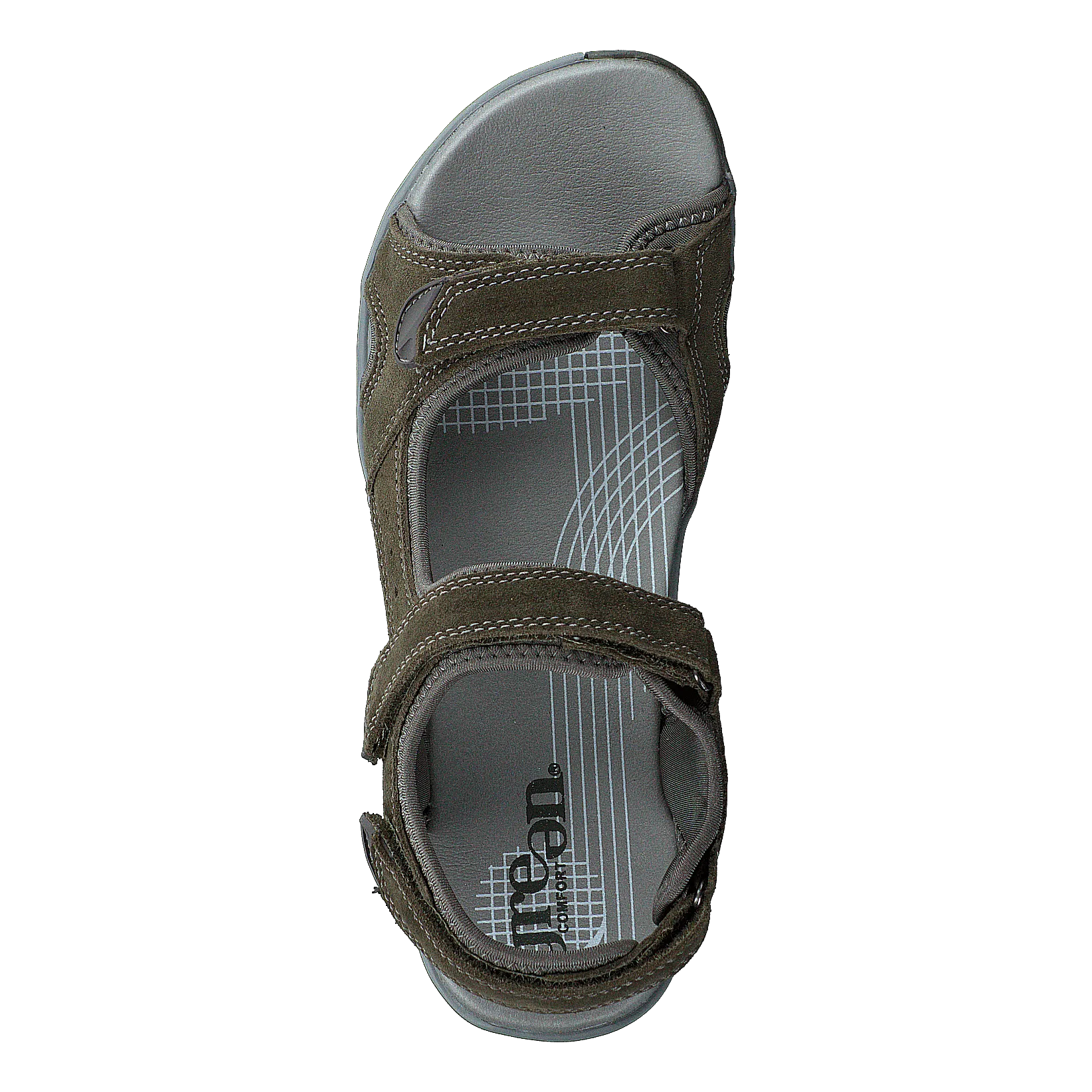 Corsica Sandal W. Velcro Strap Olive