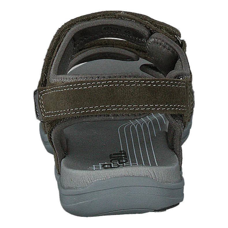 Corsica Sandal W. Velcro Strap Olive