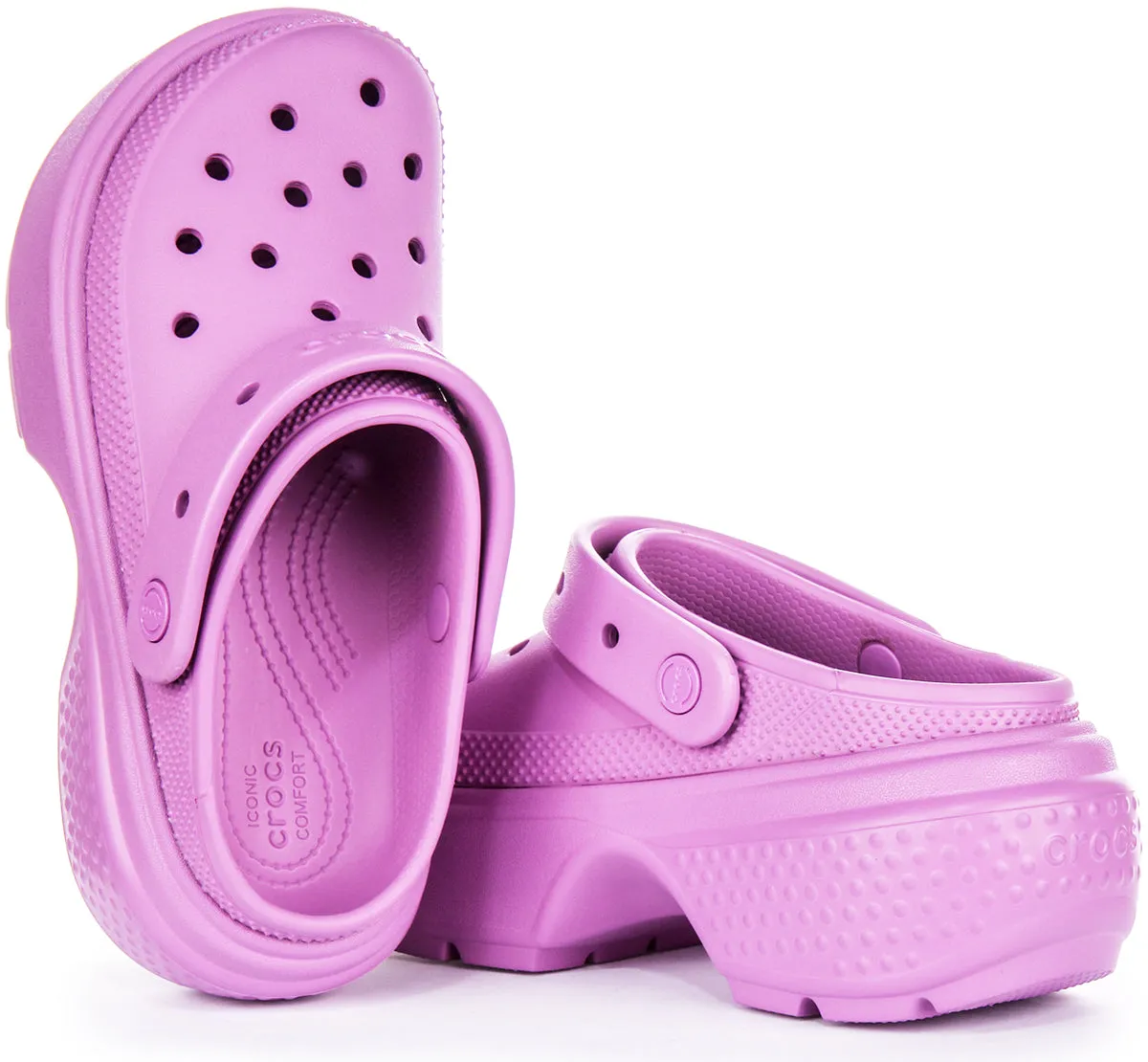 Crocs Stomp Clog In Pink Platforms