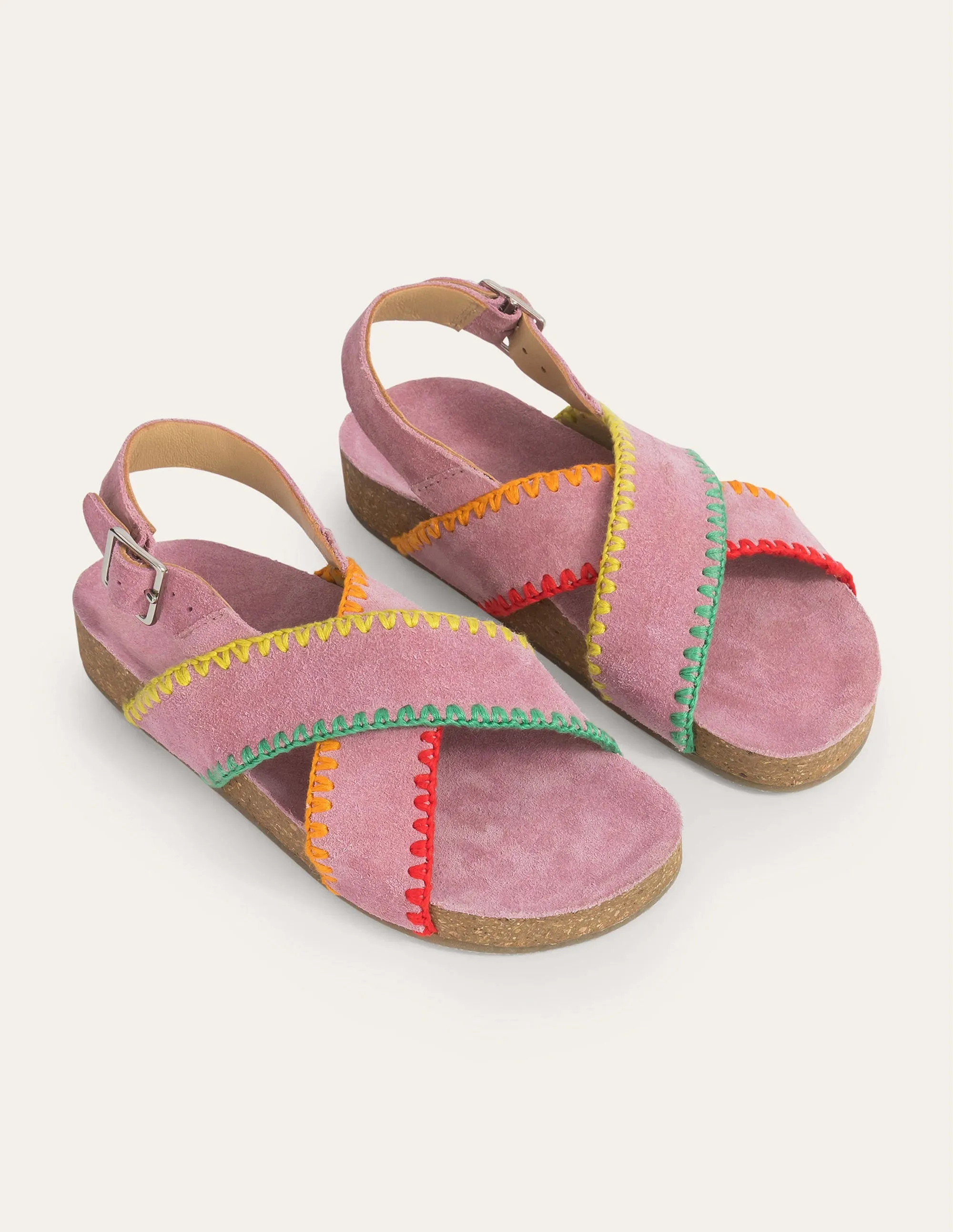 Crossover Sandals-Bright Petal Pink