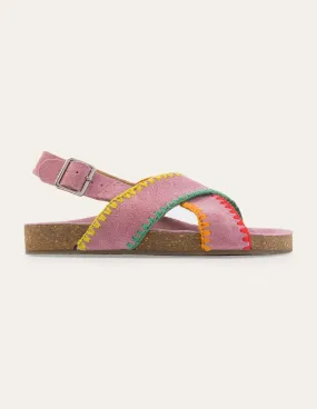 Crossover Sandals-Bright Petal Pink