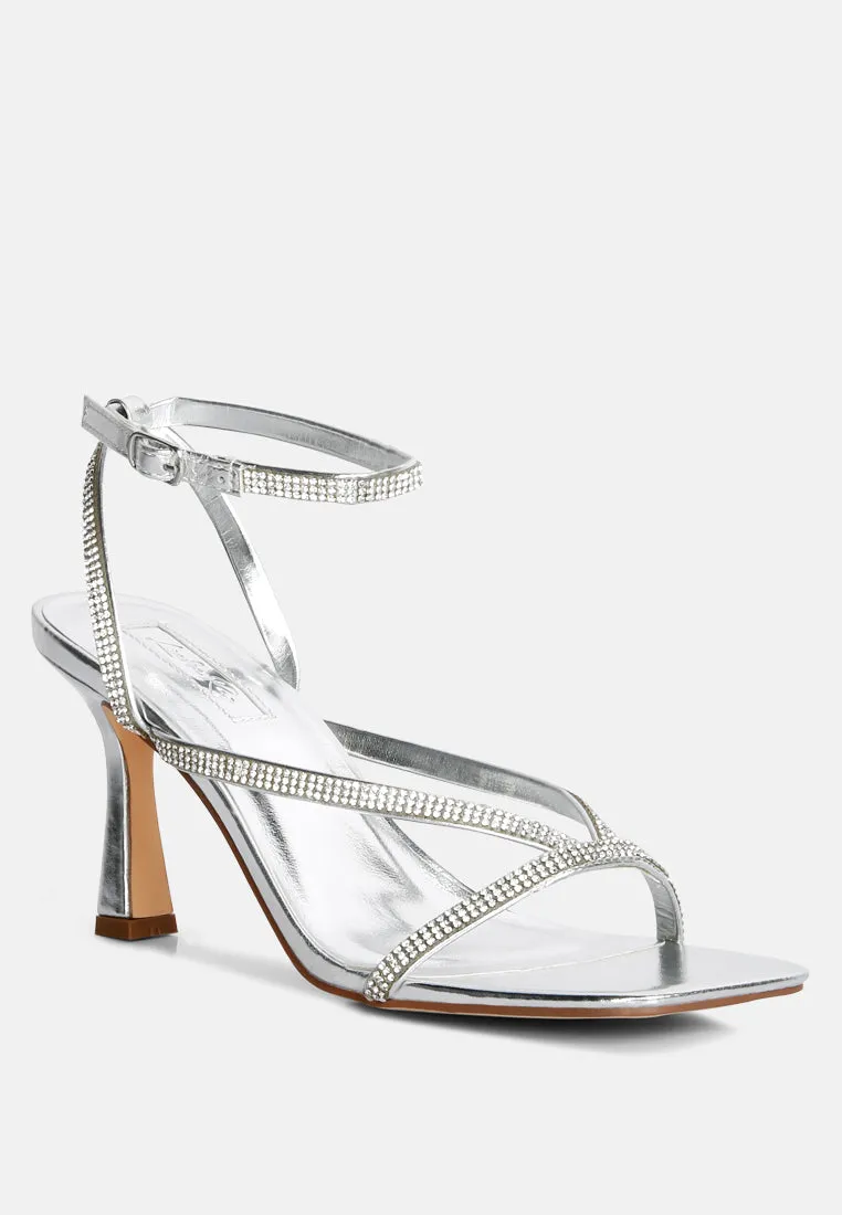 Crush It Diamante Mid Heel Sandal