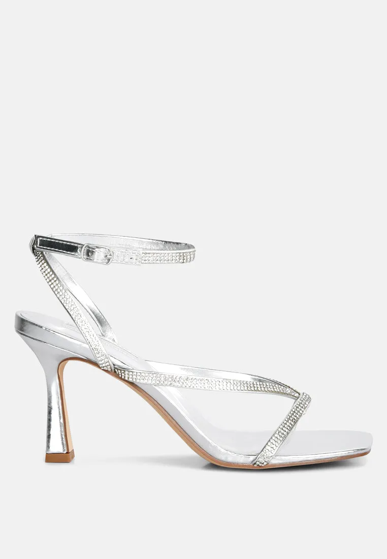 Crush It Diamante Mid Heel Sandal