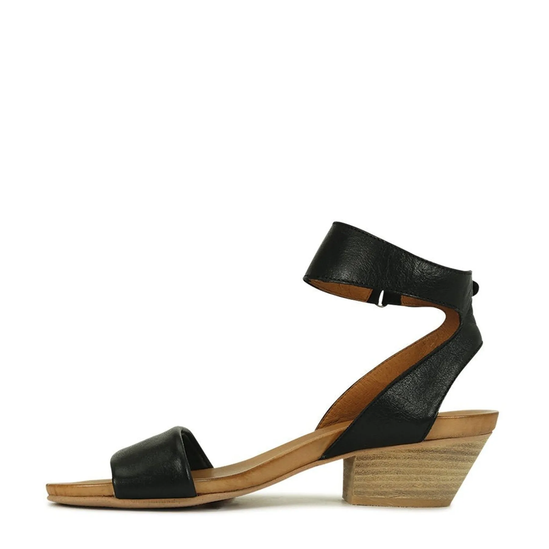 CUBO WOODEN STACK HEEL SANDALS LEATHER