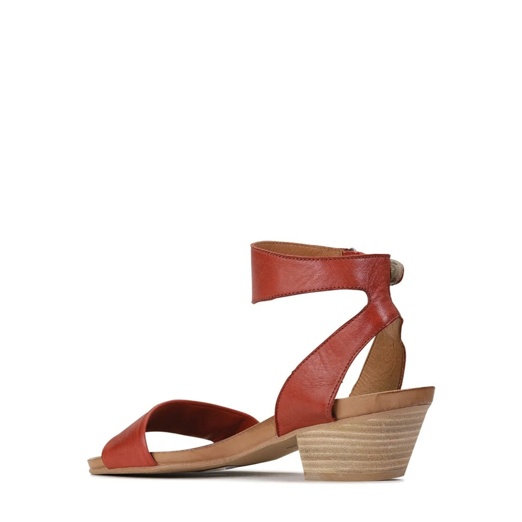 CUBO WOODEN STACK HEEL SANDALS LEATHER