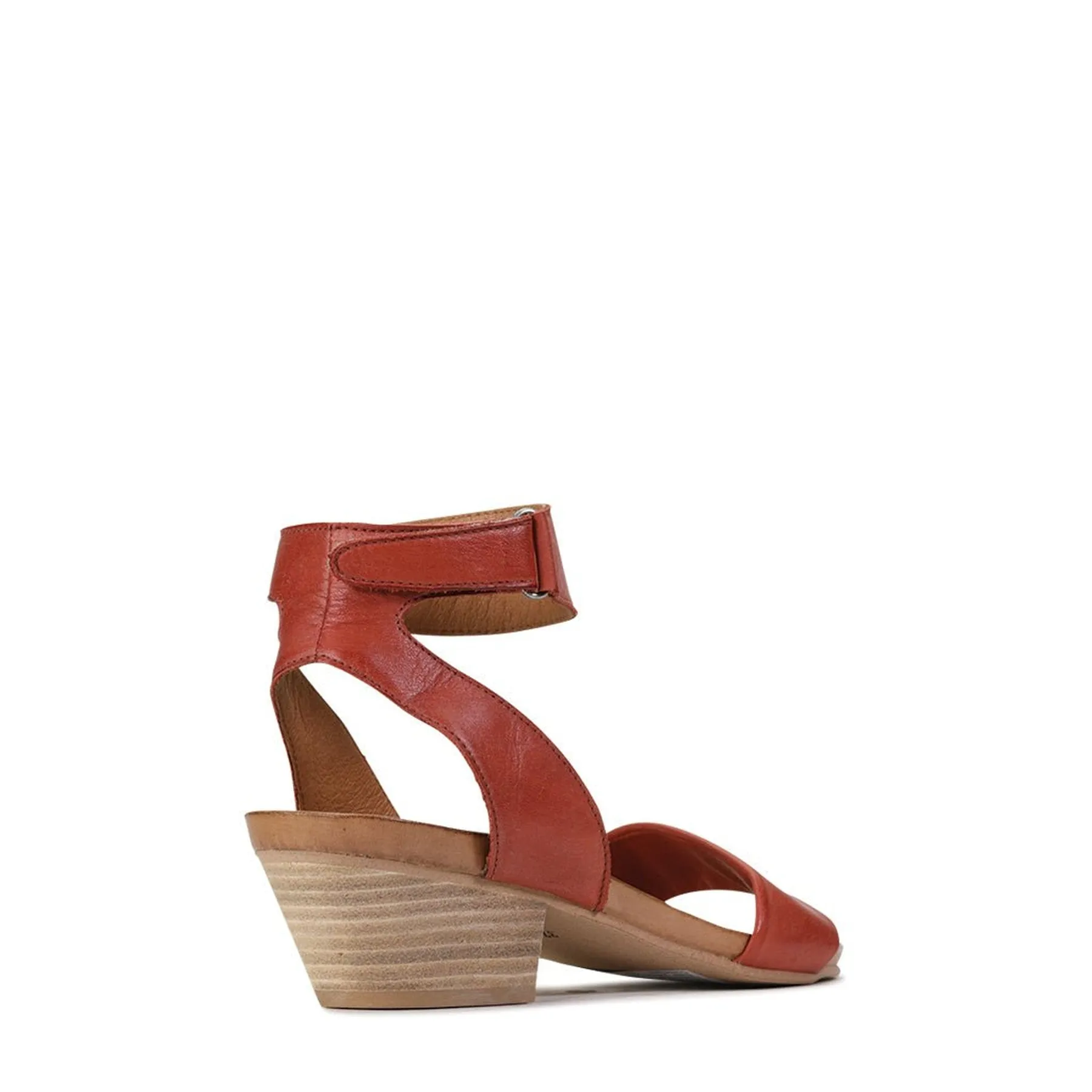 CUBO WOODEN STACK HEEL SANDALS LEATHER