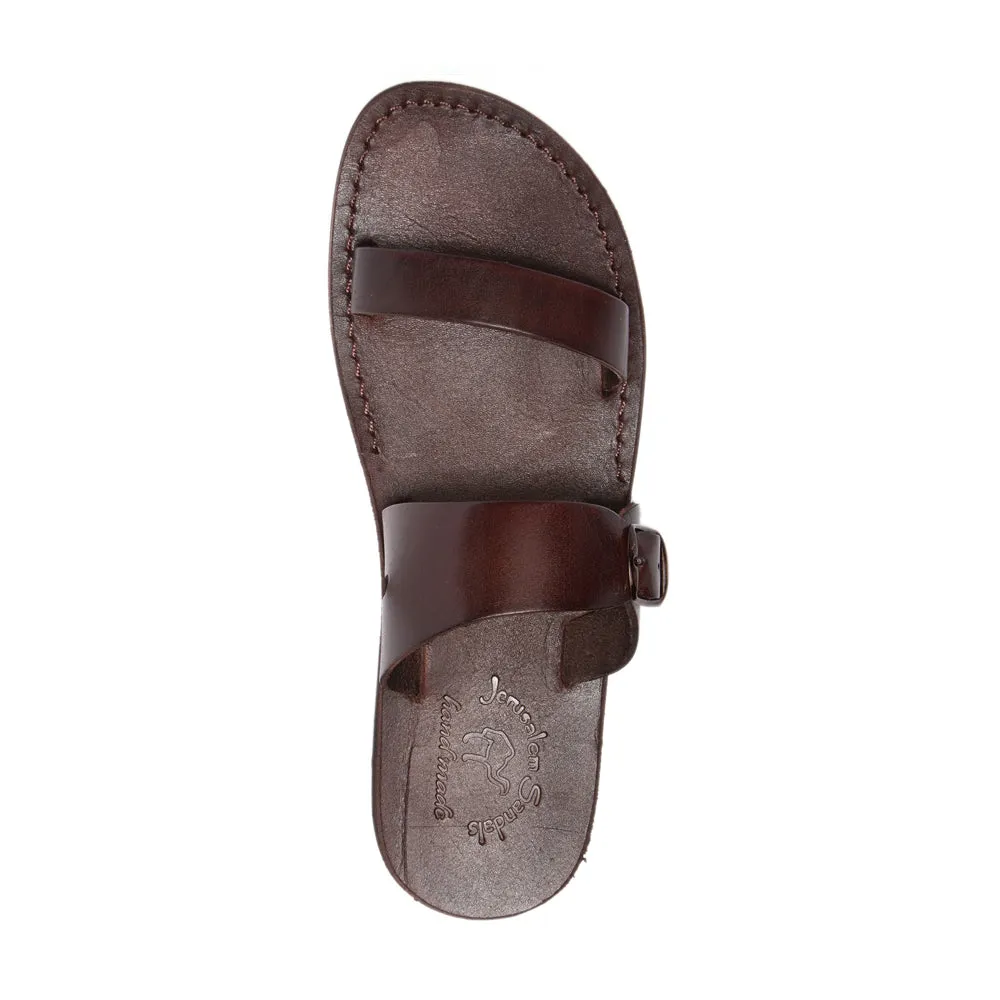 Dan - Leather Two Strap Sandal | Brown