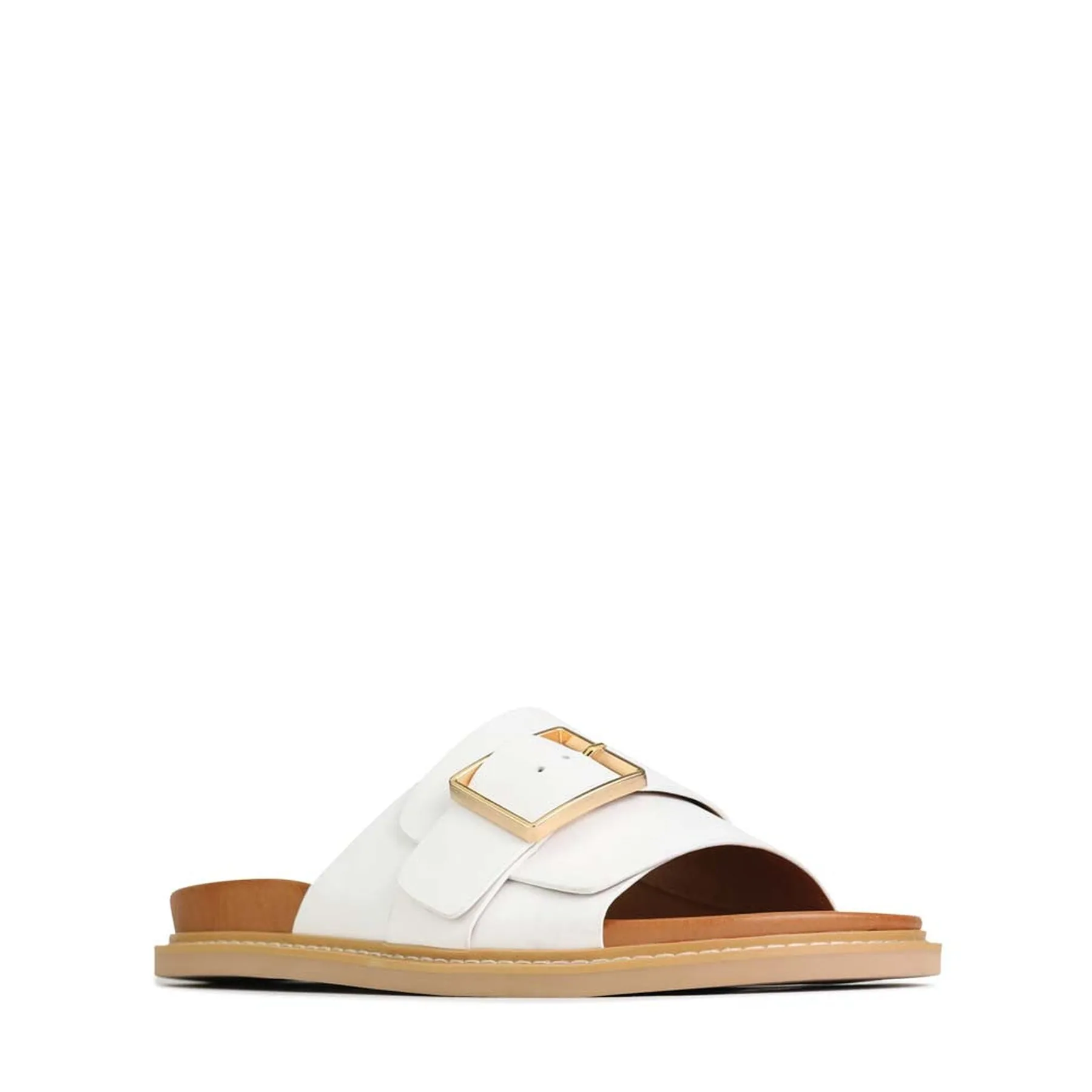 DEDE LEATHER SLIDE SANDALS