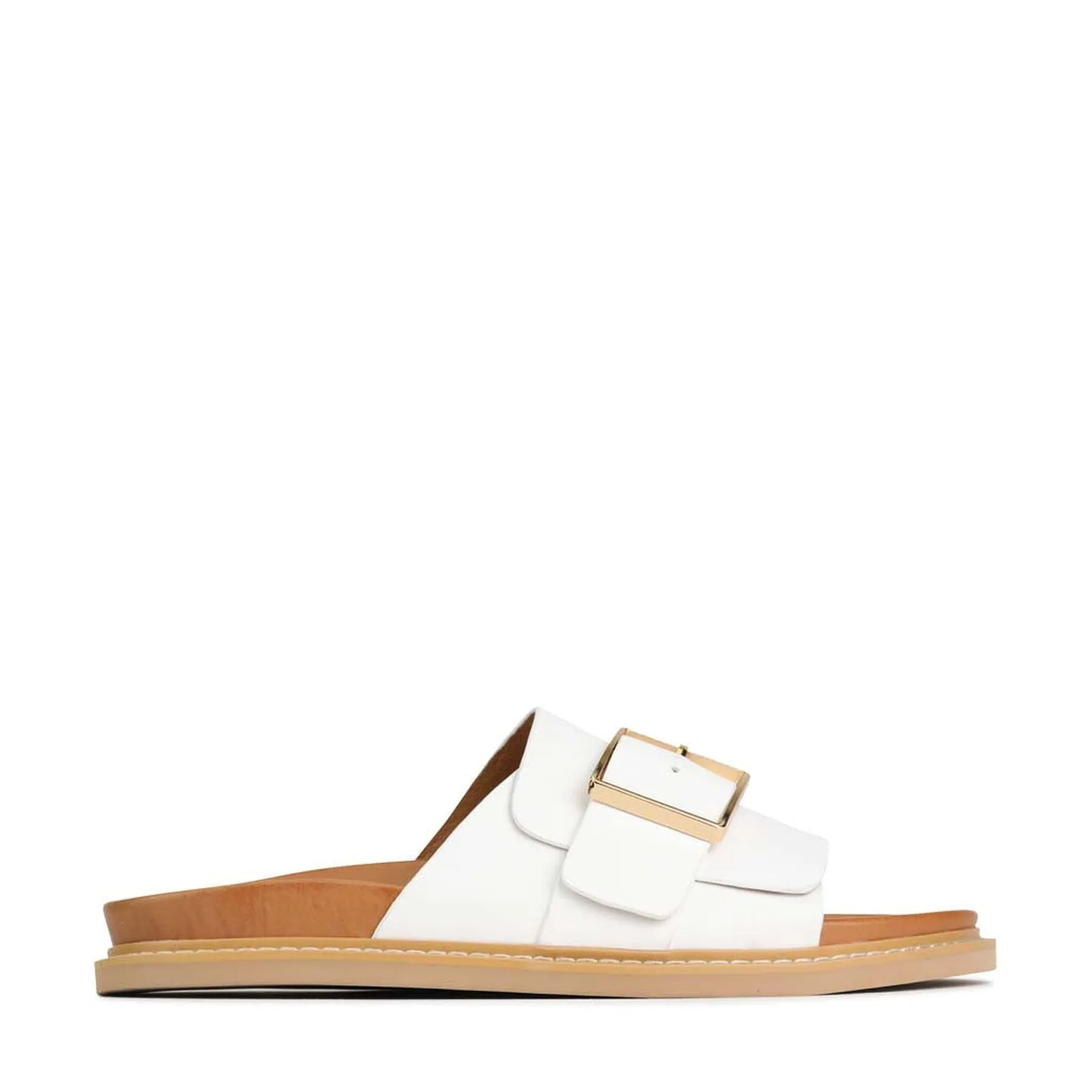 DEDE LEATHER SLIDE SANDALS