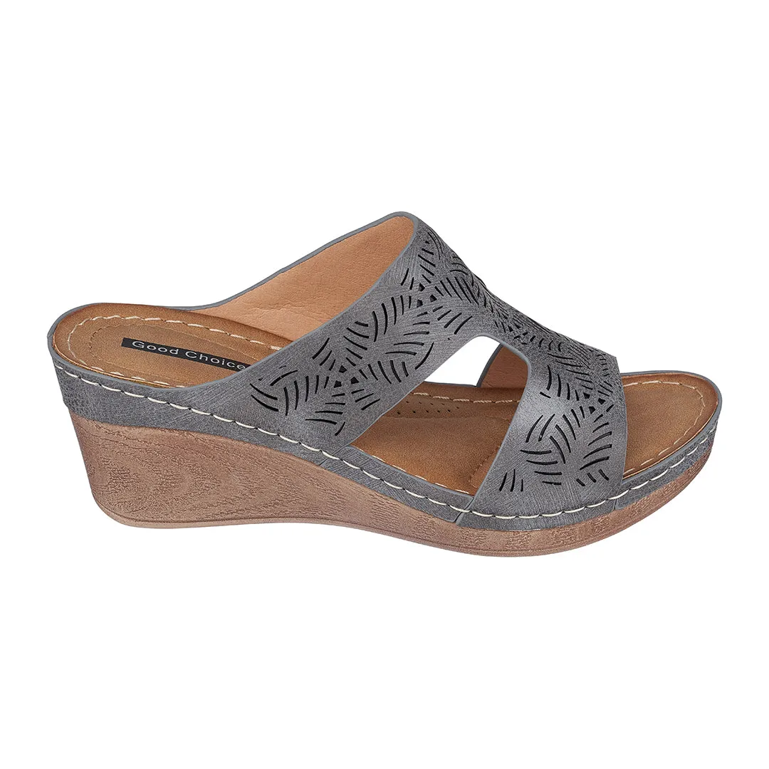 Drift Pewter Wedge Sandals