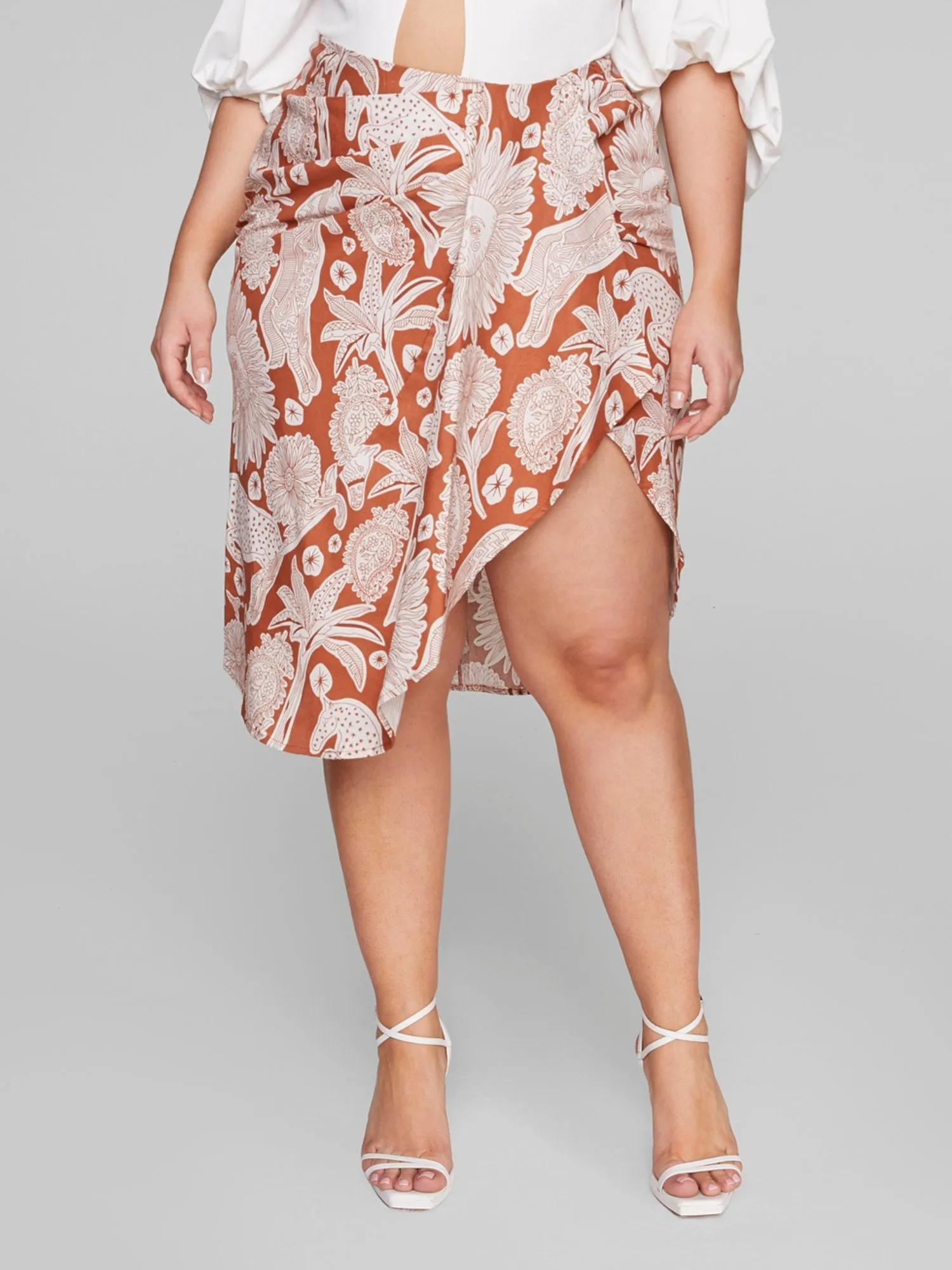 Fashion To Figure - Blythe Faux Wrap Printed Skirt