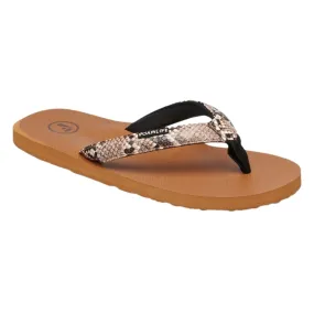 Foamlife Womens Selene Flip Flop Sandals - Latte Brown