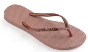 Havaianas Slim Glitter Metalic In Rose For Kids