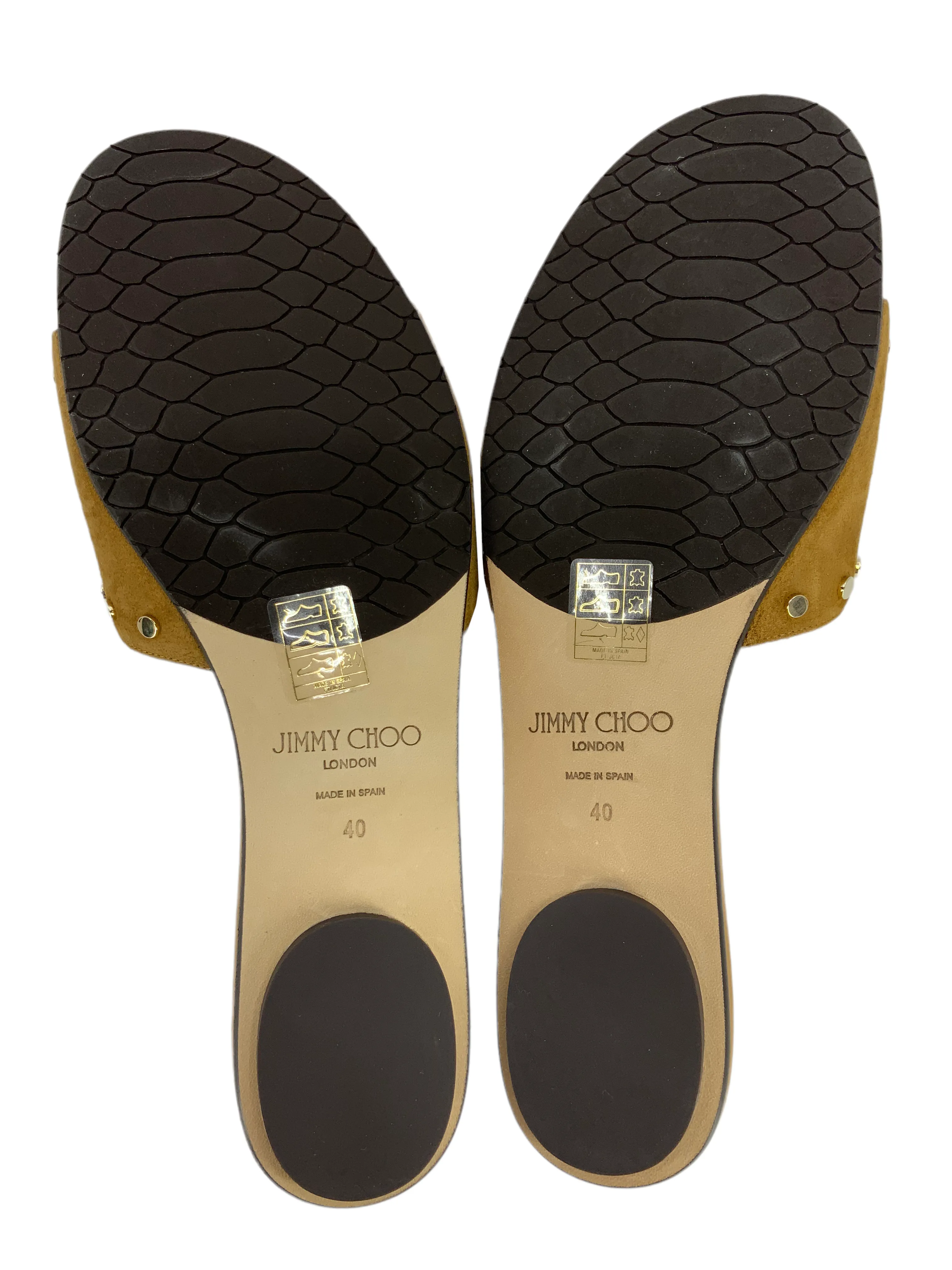 Jimmy Choo Nanda Studded Suede Flat Slide Size 10