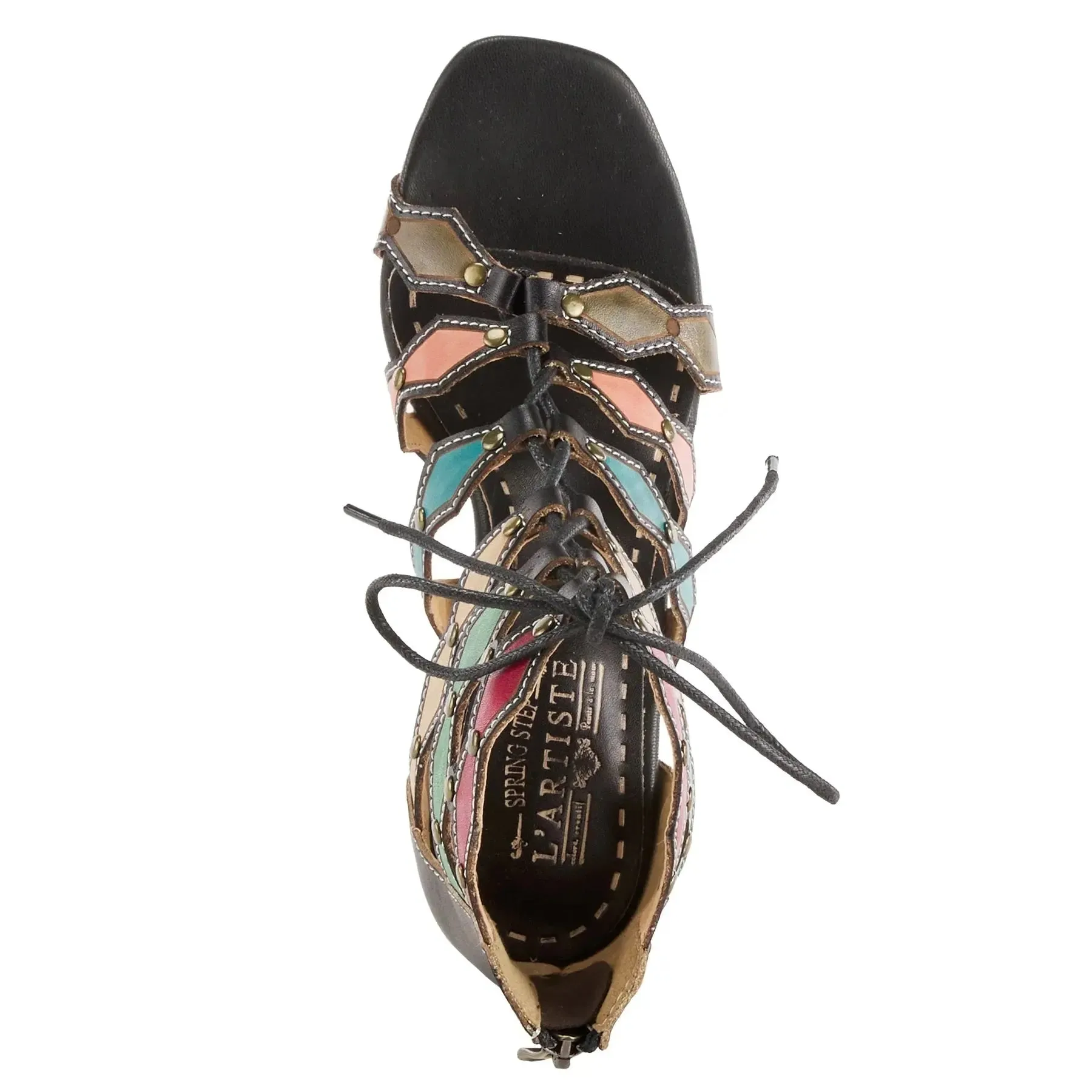 L'ARTISTE ARTDECO SANDALS - BLACK MULTI LEATHER