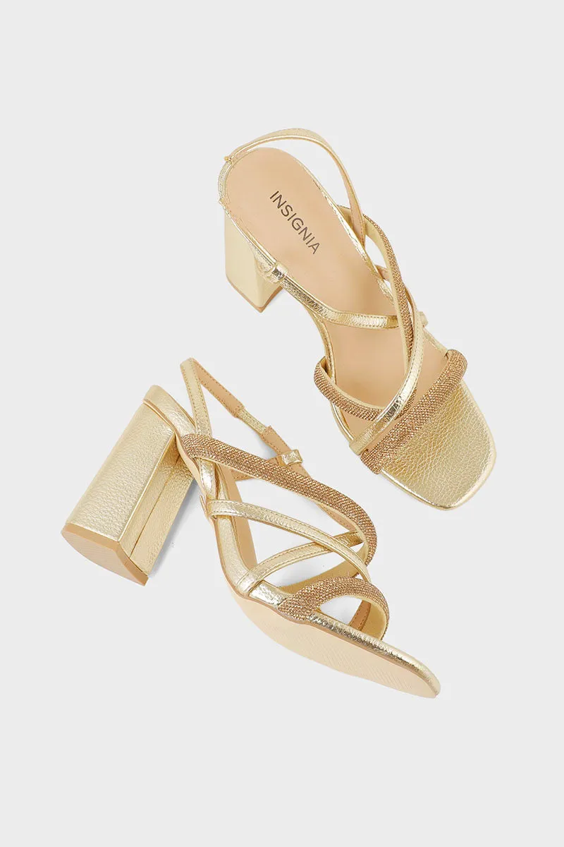 Party Wear Sandal I23729-Golden