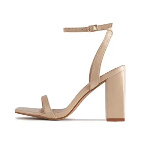 RAID Sabina Block Heeled Sandal in Nude