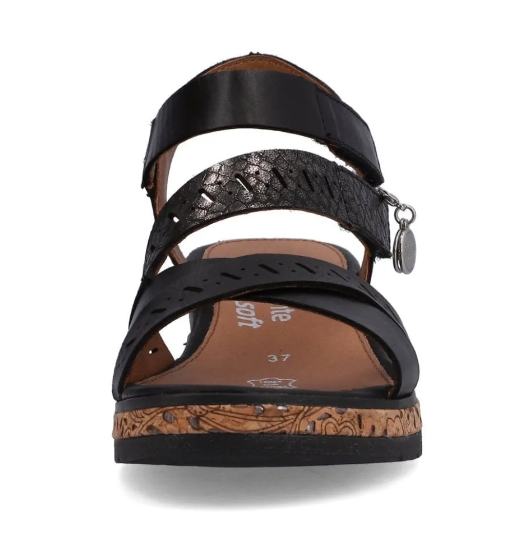 Remonte D3064-01 Odeon Elle Range Black Leather Sandals