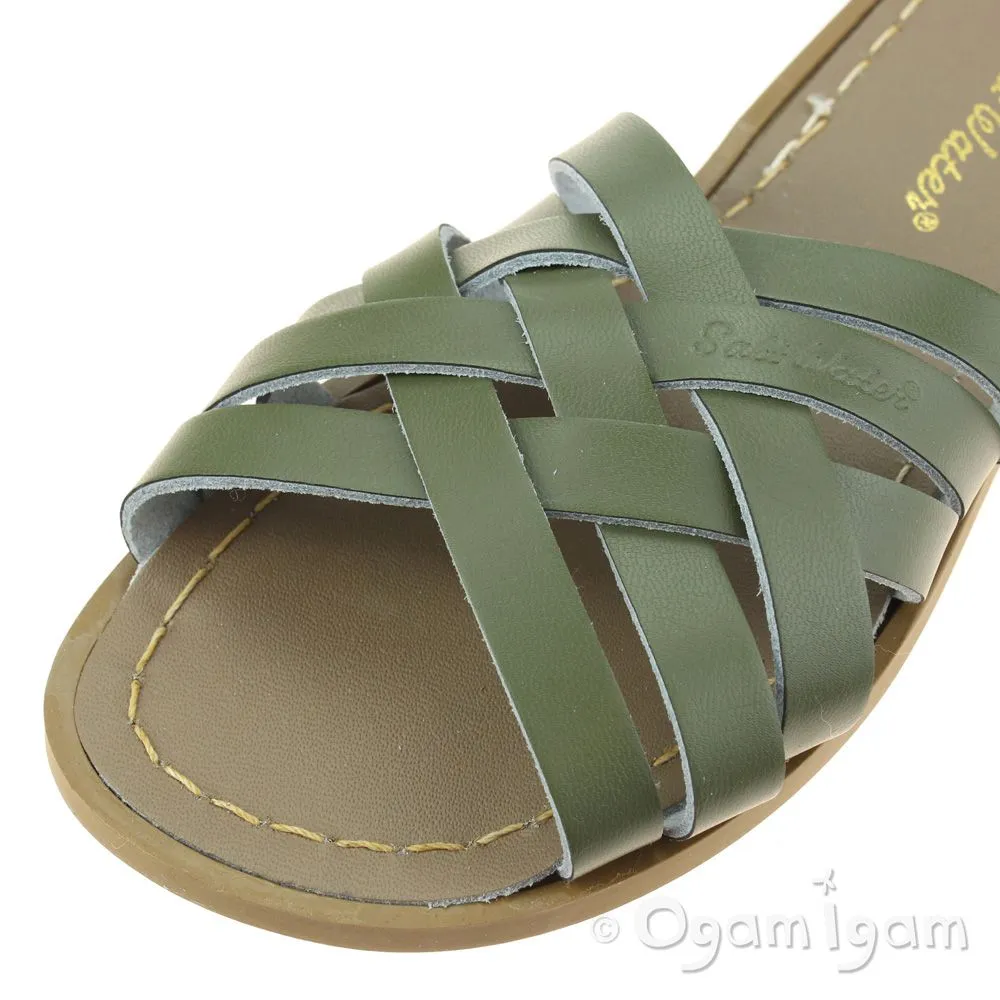 Salt-Water Retro Slide Womens Olive Waterfriendly Sandal