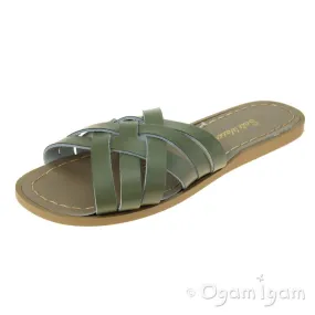 Salt-Water Retro Slide Womens Olive Waterfriendly Sandal