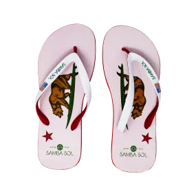 Samba Sol Men's Beach Collection Flip Flops - California Bear