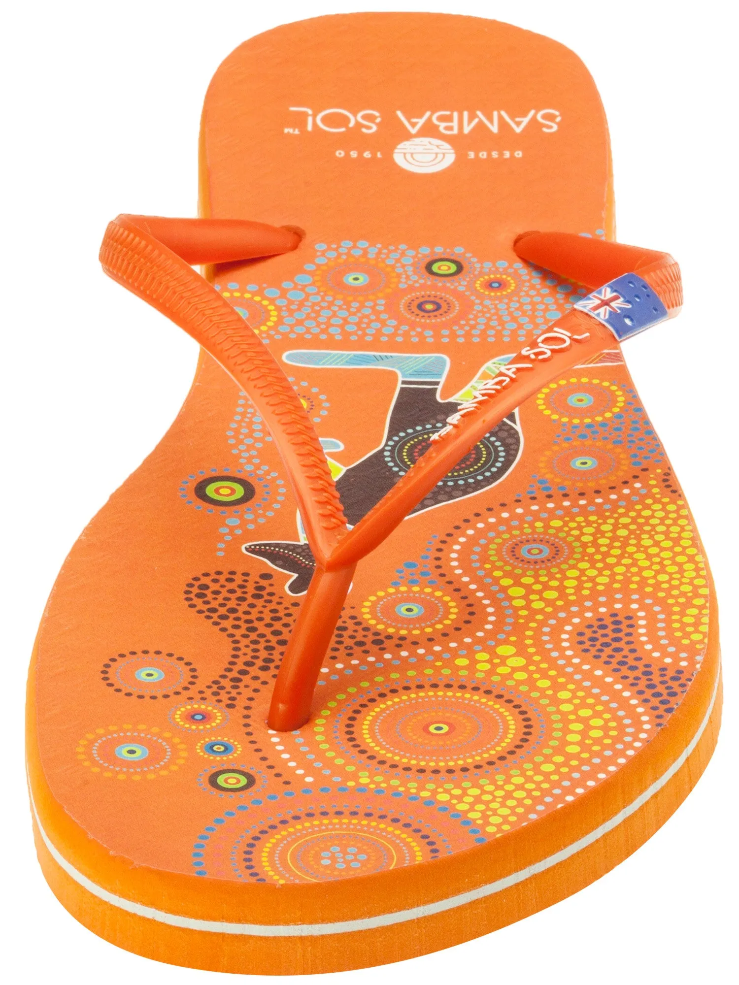 Samba Sol Men's Countries Collection Flip Flops - Australia Orange