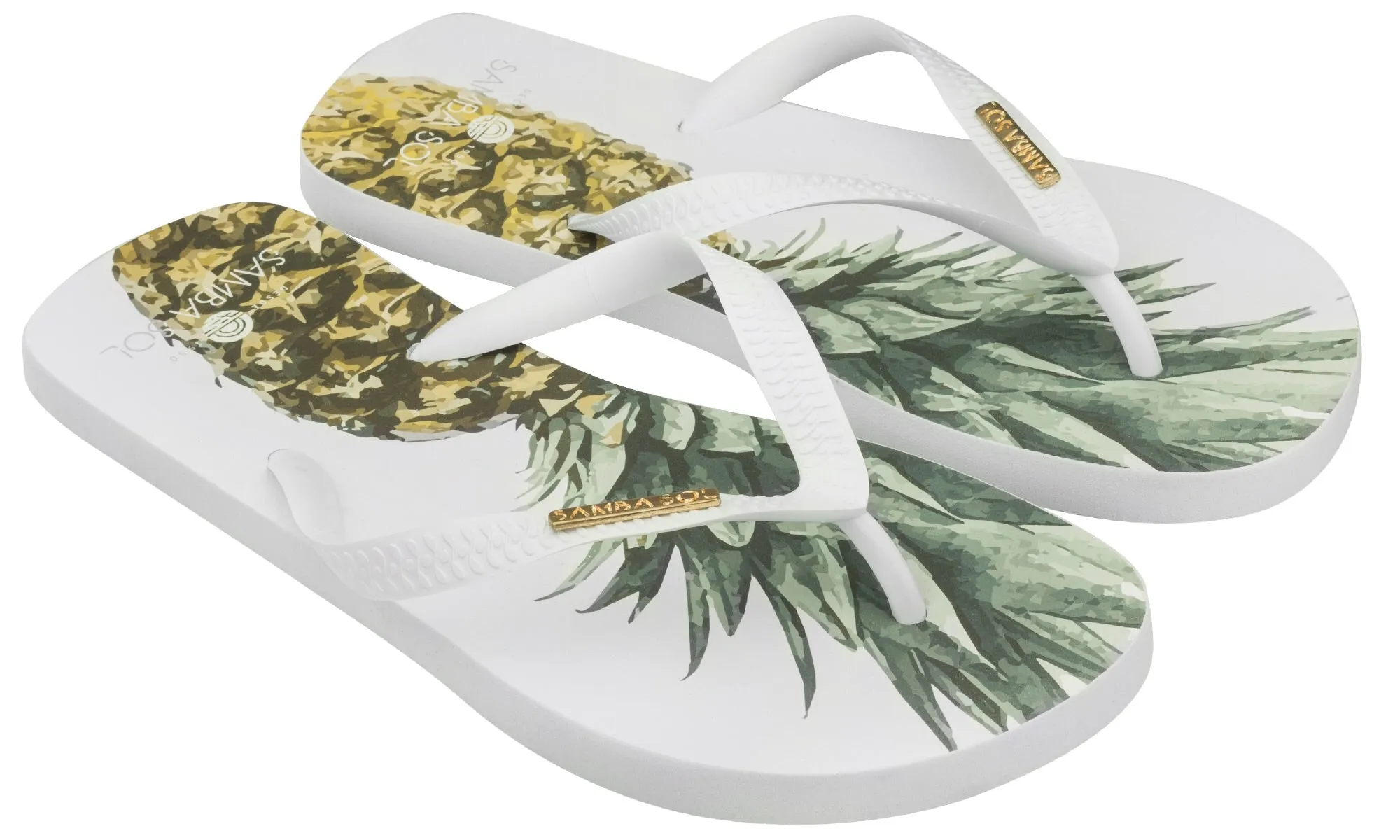 Samba Sol Men’s Fashion Collection Flip Flops - Pineapple