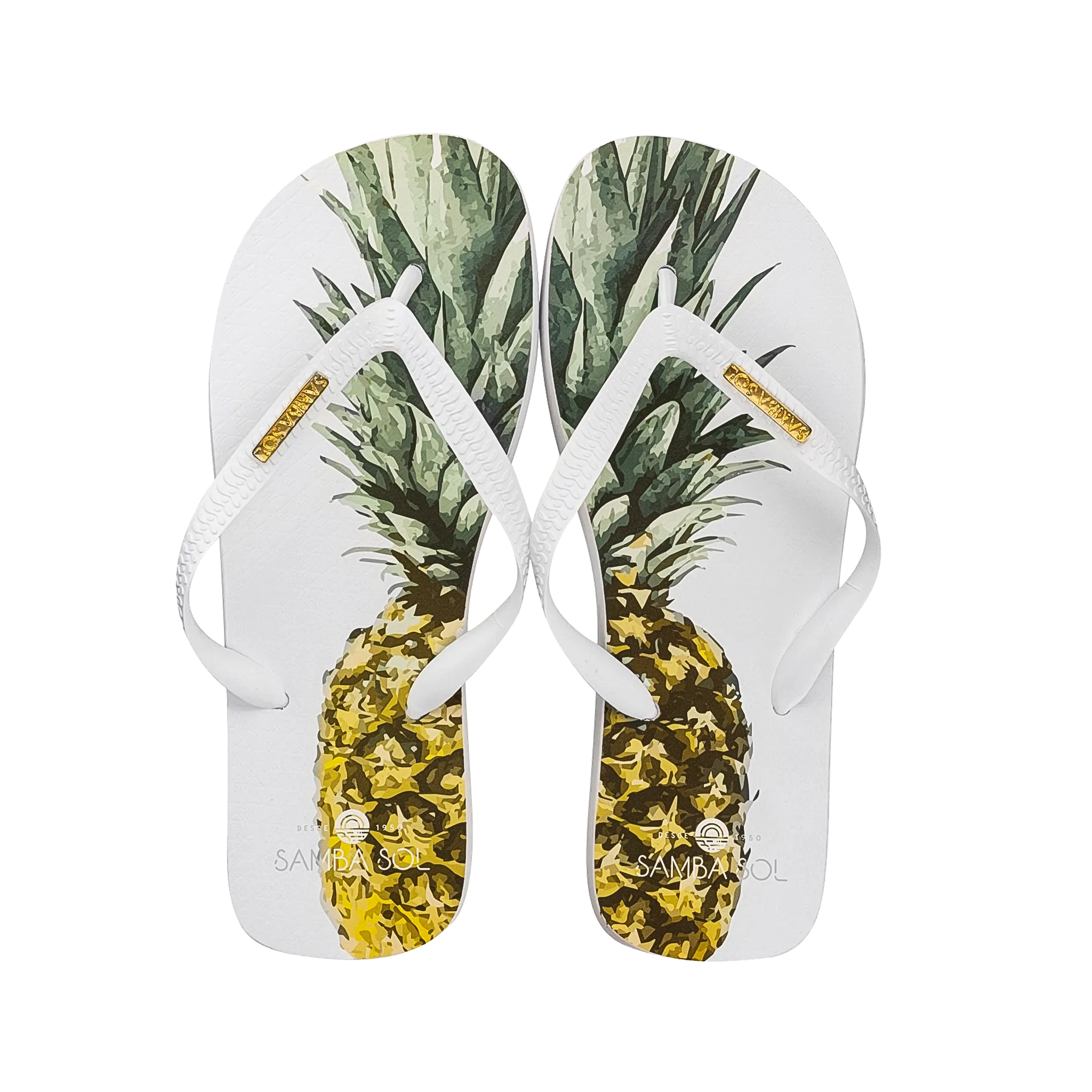 Samba Sol Men’s Fashion Collection Flip Flops - Pineapple