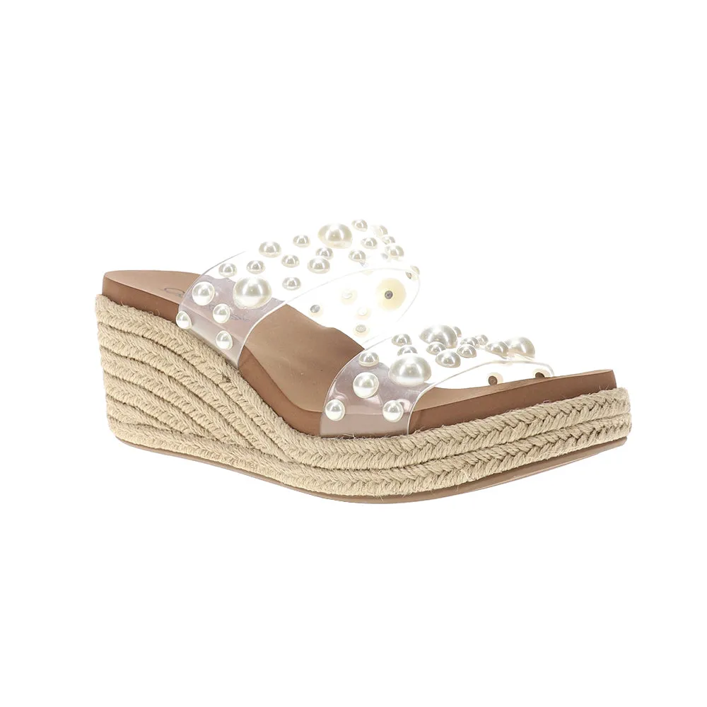 Shes Here Clear Espadrille Wedge Sandals