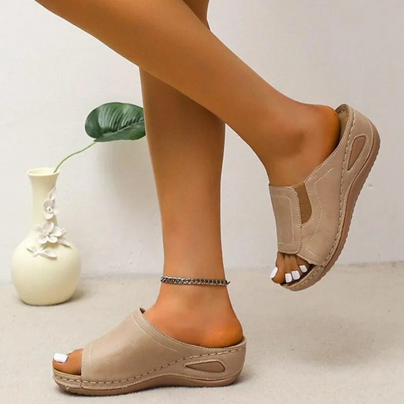 Slip-On Wedge Sandal Shoes