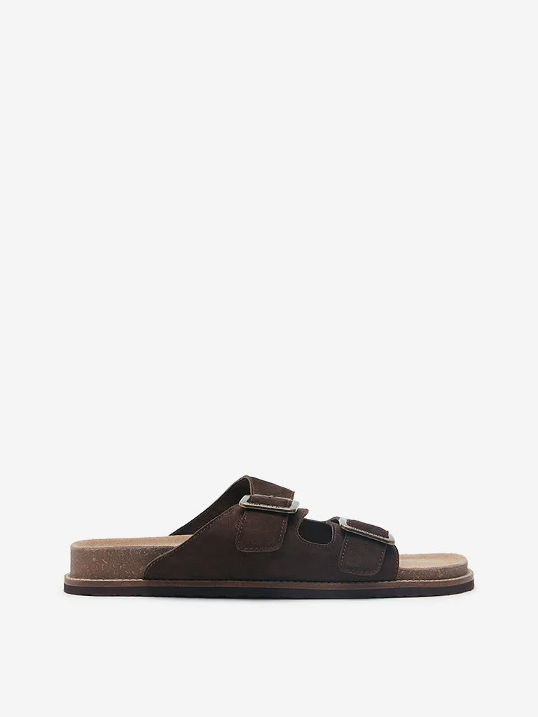 SOLEPLAY Brown Dual Strap Slip-On Sandals