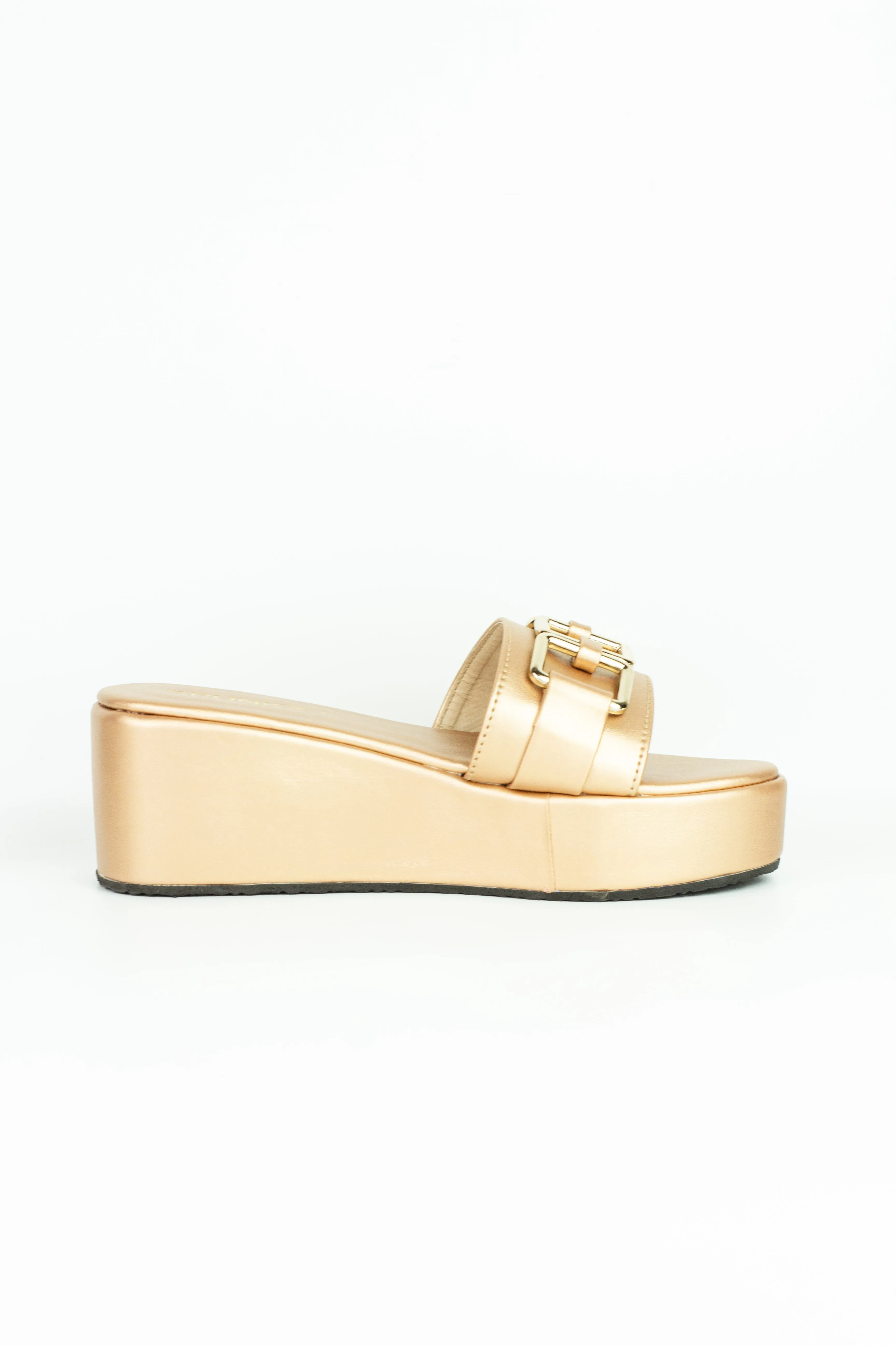 Spunkz Gold Chain Wedges for Women