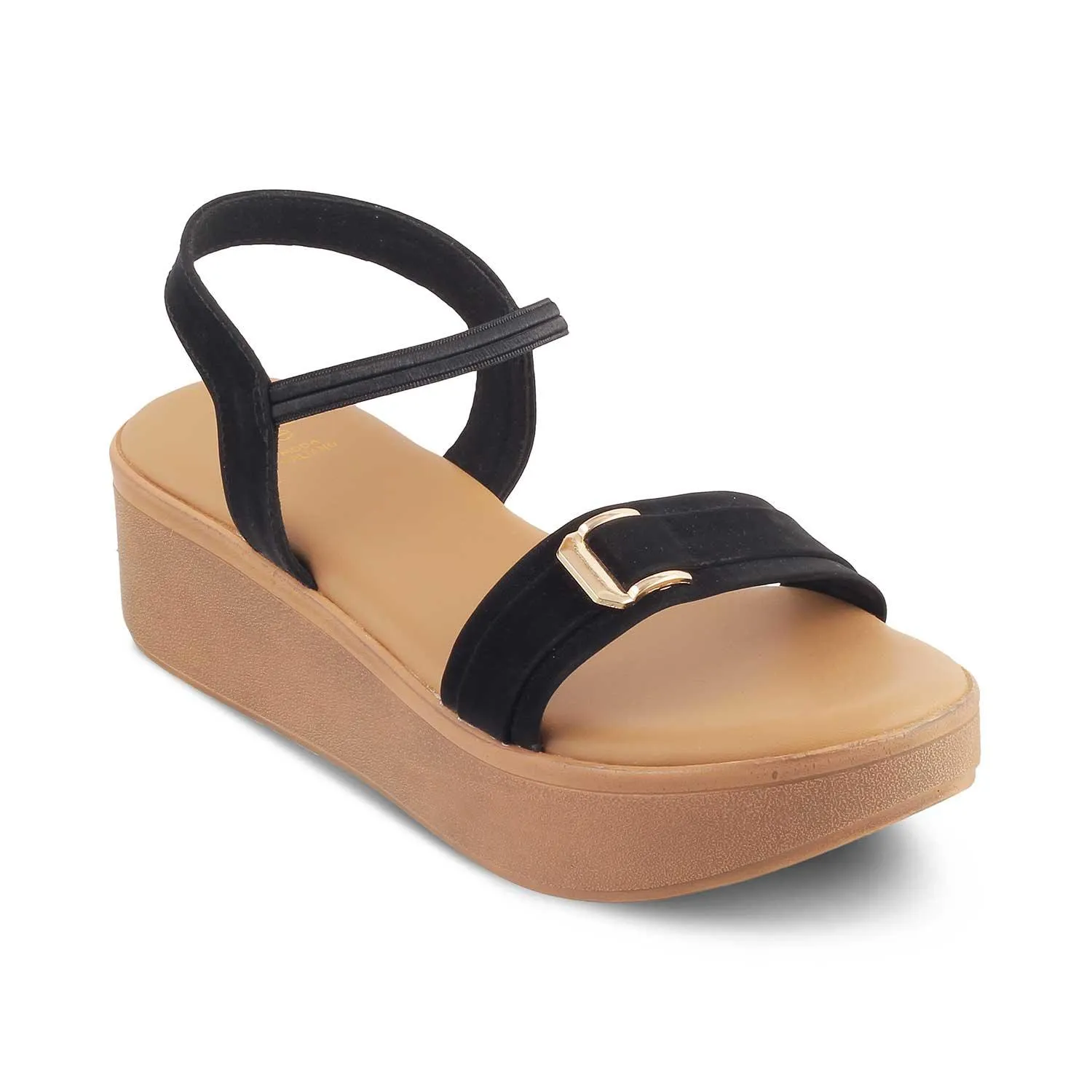 The Caen Black Women's Platform Wedge Sandals Tresmode