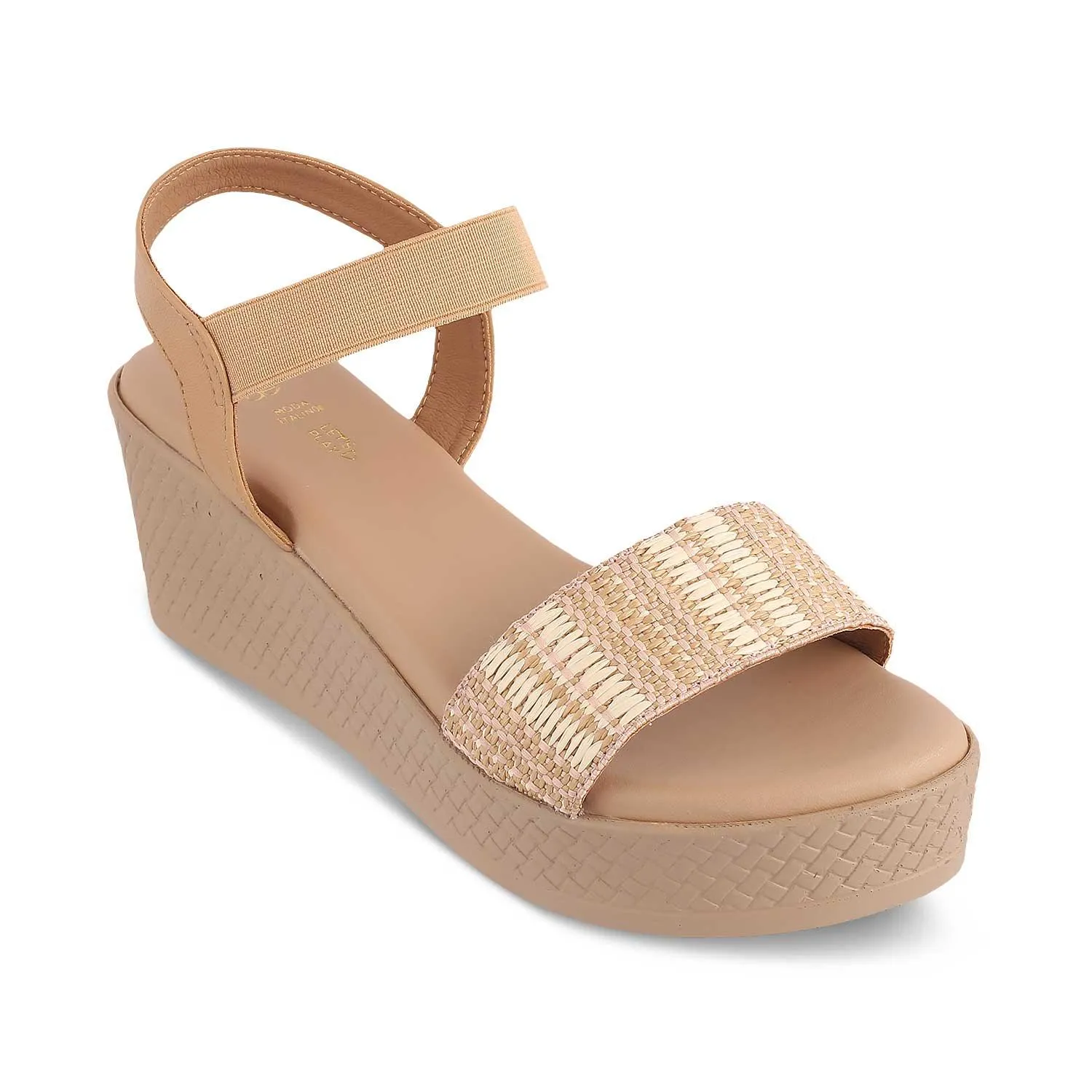 The Medge Beige Women's Dress Wedge Sandals Tresmode