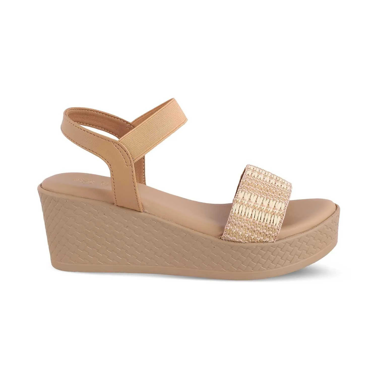 The Medge Beige Women's Dress Wedge Sandals Tresmode