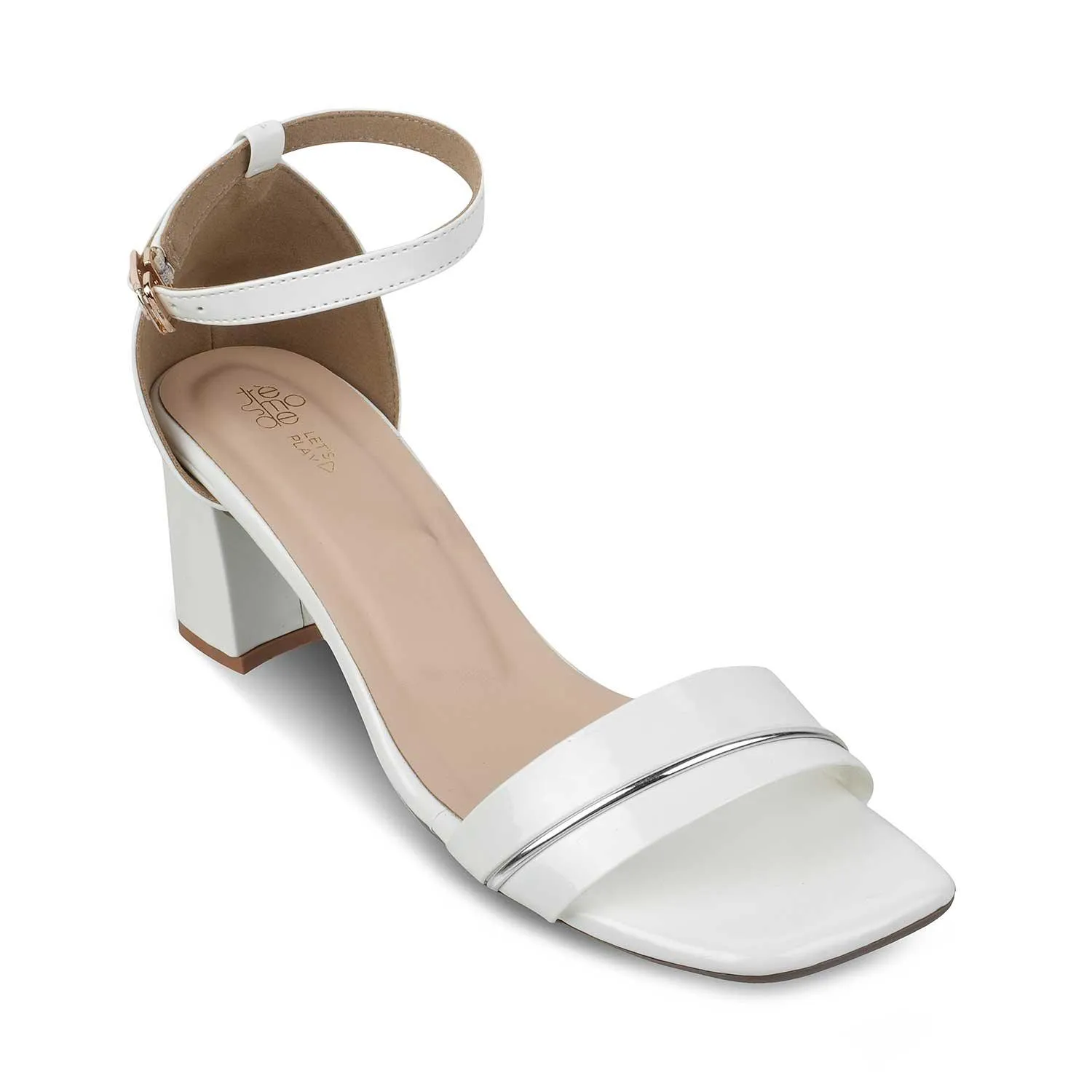 The Seel White Women's Dress Block Heel Sandals Tresmode