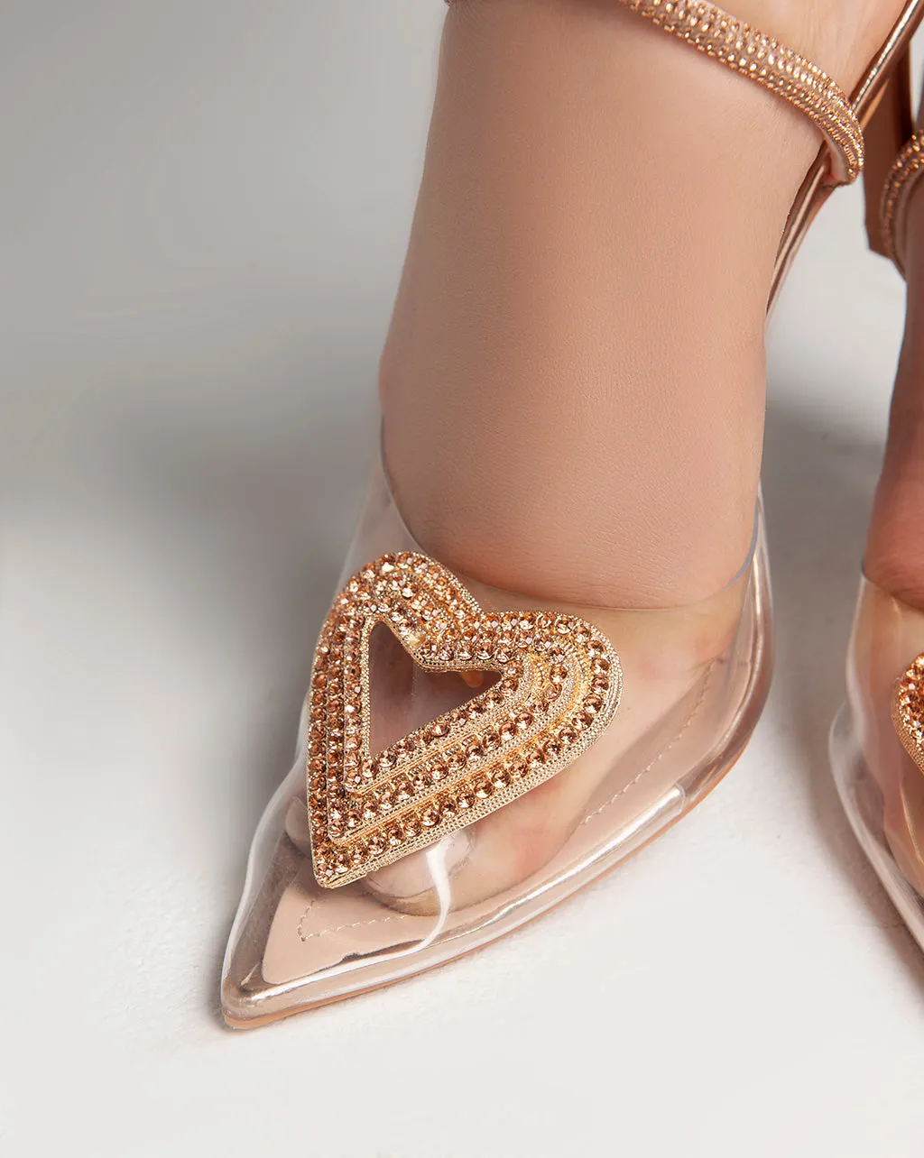 Transparent Ankle Strap - Sandals - Champagne