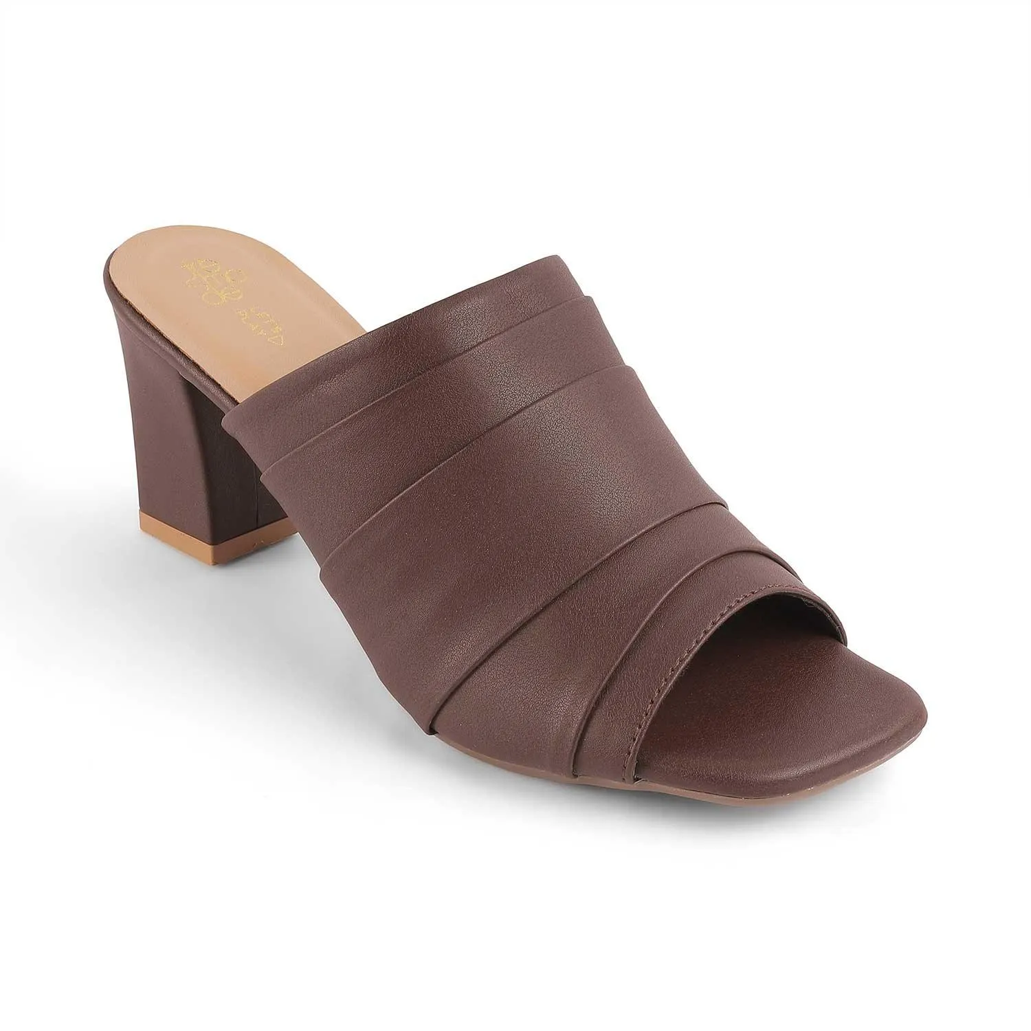 Tresmode Coco Brown Women's Dress Block Heel Sandals